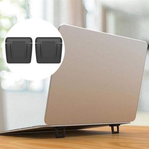 2pcs Laptop Stand Set Mini Portable Folding Anti Slip Black Notebook Rack Waterproof Holder Heat Dissipation Adjustable Bracket