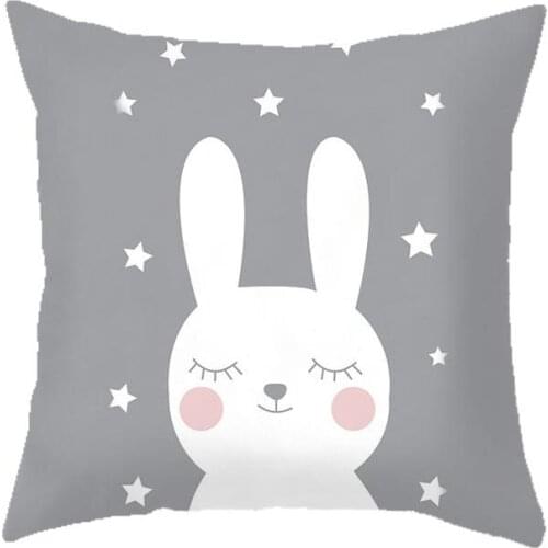 Custom Baby Cartoon Cushion Whale Print Nordic Kids Decoration Cute Rabbit Bear Eyelashes Love Decorative Pillows For Office Car