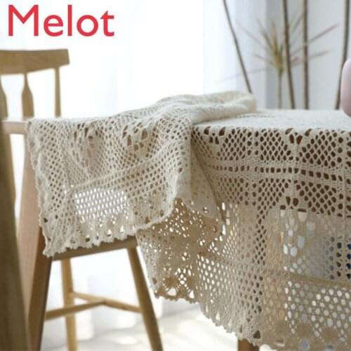 Hollow Decorative Tablecloth Lace Tablecloth Rectangular Tablecloth Dining-Table Cover Fireplace Countertop Tablecloth