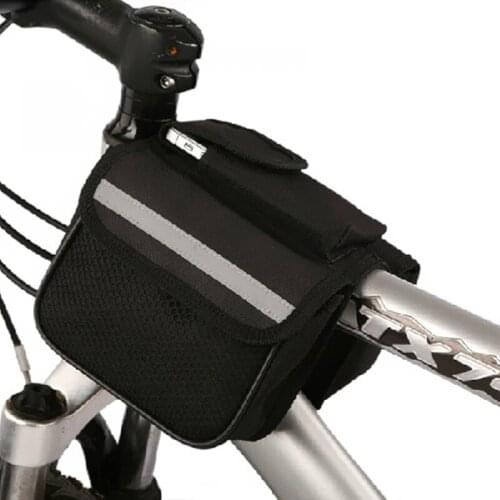 Mountain Bike Front Beam Package Bicycle Phone Holder Handlebar Bag Basket Panniers Bag 3 in 1 Phone Container Cycling Equipmen