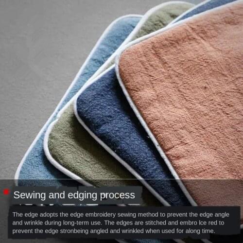 Cotton and Linen Tea Cloth Pot Mat Zen Hand-Painted Absorbent Extra Thick Tea Towel Dry Pour Pot Tray Kung Fu Tea Set Tea Napkin