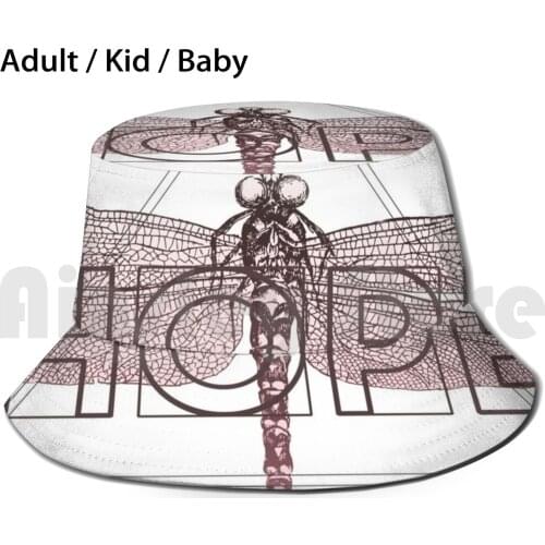 Hope In Nature - Dragonfly Sun Hat Foldable UV Protection White Black Pink Pastel Hope Nature Natural Dragonfly Fly Fight
