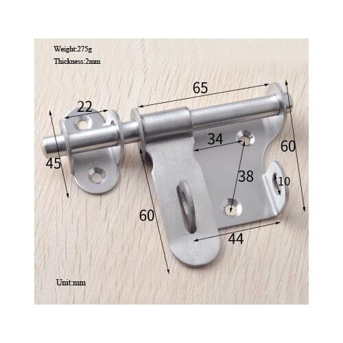 Sliding Bolt Lock Home Hardware, Stainless Steel Door Safety Latch Sliding Lock Barrel Bolt, 1 pcs