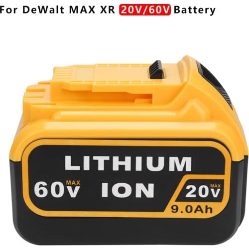 20V/60V Max Lithium-ion Replacement Rechargeable Battery Compatible with DEWALT DCB606 Power Tool Batteries 9000mAh