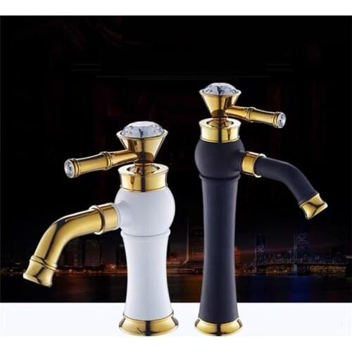 WZLY Basin Faucets Antique/Black Copper 360 Rotate Water Mouth Bathroom Basin Faucet With Diamond Crane Sink Mixer Taps Torneira
