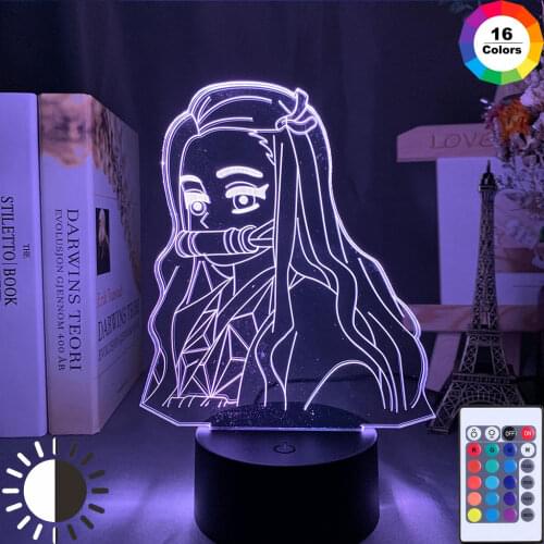 Kimetsu No Yaiba Nezuko Kamado Figure Led Night Light for Bedroom Decor Nightlight Kids Child Table 3D Lamp Demon Slayer Gift