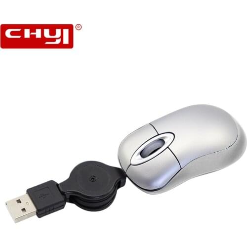 Retractable Cable USB Wired Mouse Mini Travel Optical Computer Mice for Kids Adults Office Home Laptop PC Desktop Use Mause