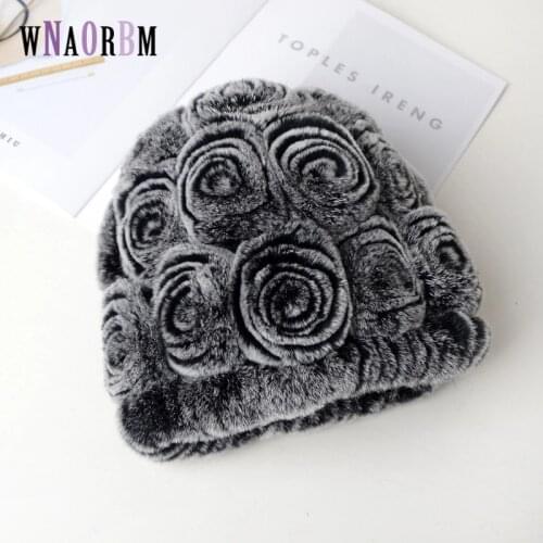 Fashion Girl Fur Cap Lady Winter Natural Real Rex Rabbit Fur Hat Scarf Suite High Quality Women 100% Genuine Fur Free Shipping