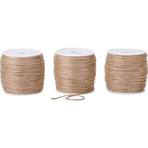 1/1.5/2/3mm 5m~15M Natural Hemp Linen Cord Twisted Burlap Jute Twine Rope String Party Wedding Gift Wrapping Cords Thread DIY