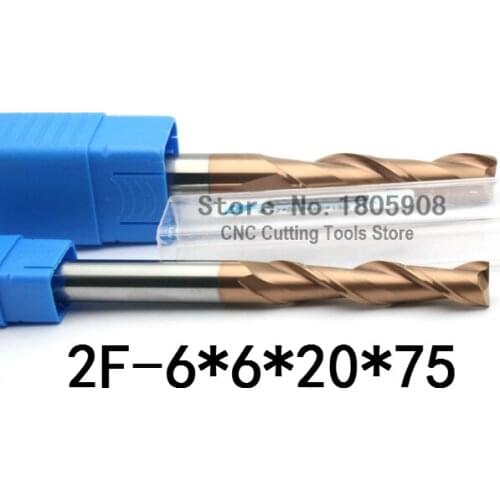 1PCS HRC60 Long carbide alloy cutter 2Flute 2F-6*6*20*75L, tungsten steel milling cutter,CNC milling tools, CNC machine