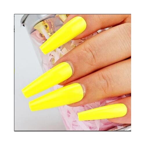 100Pcs Fluorescent Orange Nails Fake Occident Artifical Nails Exaggerated Long Nails For Nails Art Tips DBLC-006