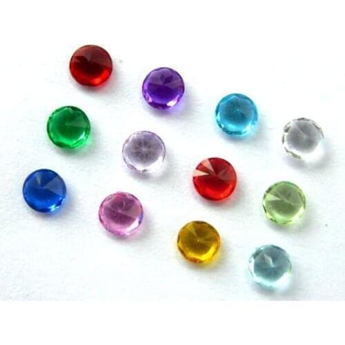 120pcs mix color 4mm round birthstone floating charm for memory love locket as Mom Dad sister brother grandma gift