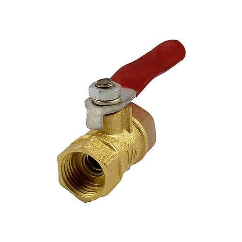 Red Lever Handle Full Port 12mm Female Thread Ball Valve Pair for Air Compressor 2pcs