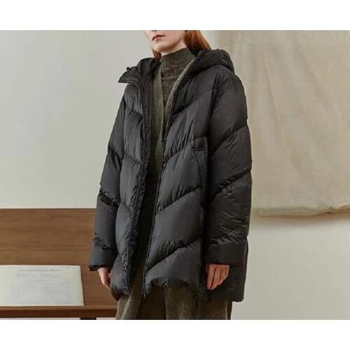 2020 Fashion streiped outdoor women jacket 90% white down wind proof womens coats black beige army green warm winter parkers