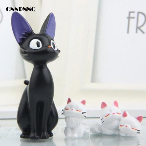 3ps/set Cartoon Resin Kawaii White Cat Black Cat Miniatus Figurine Animal Gigi Diy Micro Landscape Desktop Decor Home Decoration