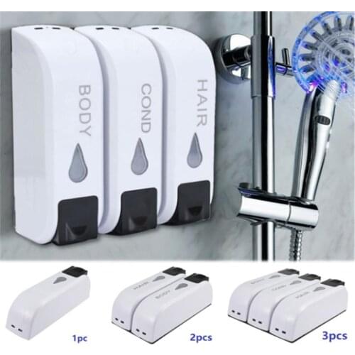 350ml Soap Dispenser Wall-mount Shower Bath Shampoo Dispenser Single/Double/Triple Liquid Soap Container Bathroom Accessories