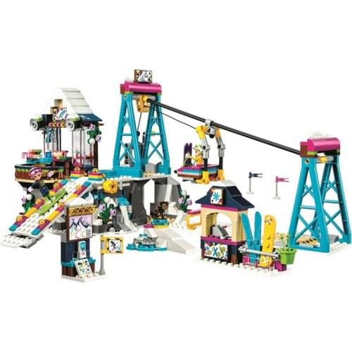 591Pcs Friends Snow Resort Ski Lift Trail Map Stand Model Building Blocks Girls Children Toys Bricks Compatible with 10732