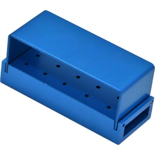 15 Holes Dental Diamond Burs Drill Disinfection Holder Aluminum Block High Speed Handpiece Holder Box Dental Tool Set