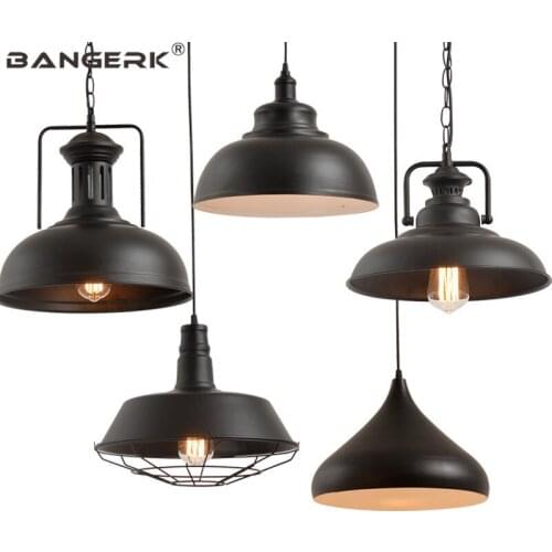 American Industrial Vintage LED Pendant Light Loft Style Iron Pot Hanging Lamp Pendant Lighting Home Decor Antique Droplight