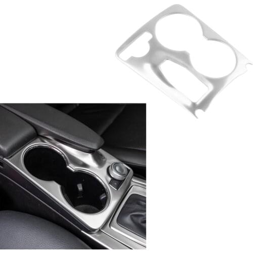 Car Silver Stainless Steel Console Water Cup Holder Frame Cover Trim for Mercedes Benz GLK X204 2008-2015