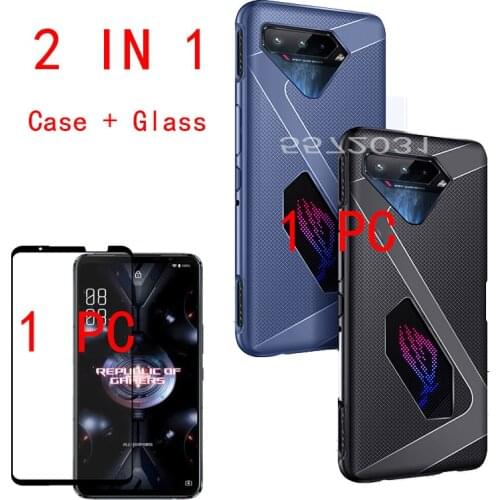 For ASUS Rog 5 Pro Case Soft TPU Phone cover With Screen Protector For ASUS ROG Phone 5 5 Pro Ultimate Glass
