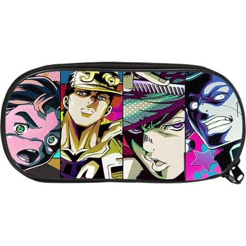 Anime Jojo Bizarre Adventure Pencil Case Cosplay Stationery Box Oxford Cloth Zipper School Supplies Pencil Bag Students Gifts