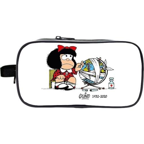 Mafalda Pencil Case High Quality Children Cartoon Pen Bag Students Stationery Bag Boys Girls Teens Comics Pencil Box