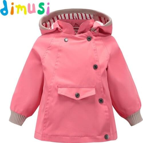 DIMUSI Spring Autumn Boys Bomber Jackets Fashion Childrens Overalls Hooded Jackets Baby Girls Casual Windbreaker Kids Clothing