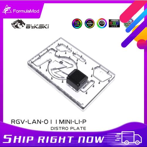 Bykski RGV-LAN-O11MINI-LI-P Distro Plate For Lian Li PC-O11 mini Case, Waterway Board For Single GPU Building Water cooling
