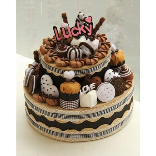 Double-layer Cake Box Felt kit Non-woven cloth Craft DIY Sewing set Felt Handwork Material DIY needlework supplies