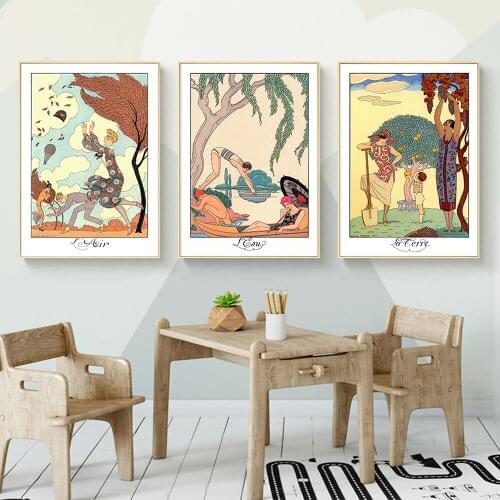 George Barbier Illustration Download Wall Art Modular Canvas Home Decor Pictures Printed Paintings Living Room Artwork No Framed