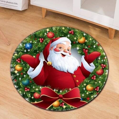 Christmas Pattern Round Carpet Computer Chair Living Room Bedroom Hanging Basket Childrens Floor Decoration Rug Home Bath Mat