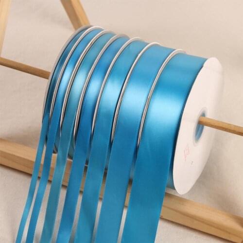Blue 100Yards/91Meters Polyester Ribbon Wedding Christmas Party Decoration Package Ribbons Cake Gift Box Wrap DIY Accessories