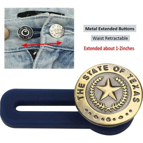 No Sewing Snap Metal Retractable Buttons for Clothing Jeans Adjustable Waistline Increase Waist Fastener Extended Button