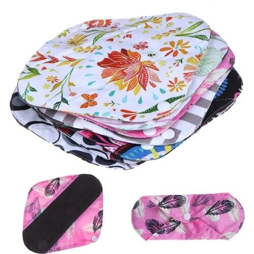 Reusable Women Bamboo Charcoal Cloth Washable Menstrual Pad Leak-Proof Night Sleep Sanitary Napkin Nappy Towel Pad
