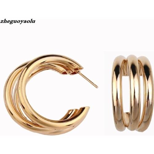 2019 New Hot Sale Irregular Semi-circular Metal Earrings Temperament Wild Oorbellen Stud Earrings For Women Jewelry Wholesale