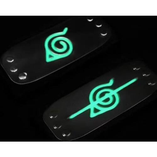New Anime Hokage Hatake Kakashi Cosplay Headband Luminous Konoha Symbol Wristband Metal Forehead Protector Armband Headwear Prop