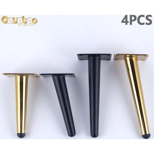 [Onuobao] 4PCS Wrought Iron oblique Cone Furniture Legs High-strength Sofa Leg Kitchen Cabinet Table Leg Furniture Feet 10-30cm