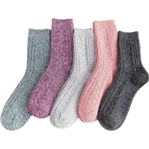 10prs /lot Autumn and Winter Lengthening Increase Double-needle and Line Thickening Warm Womens Stockings Rabbit Wool Socks