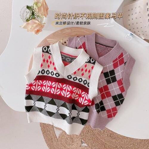 Autumn New Kids Boys and Girls Knit Vest