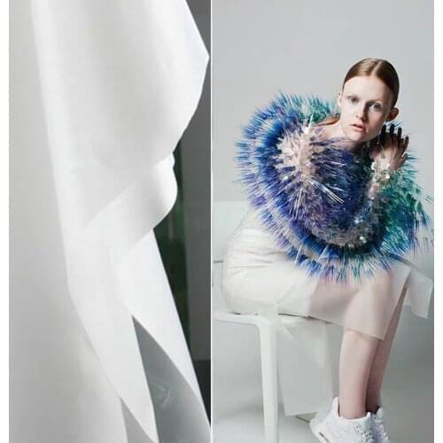 0.2mm Transparent TPU Fabric White PVC DIY Waterproof Clothes Raincoat Windbreaker Bags Decor Plastic Designer Fabric