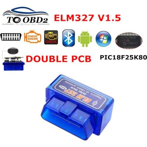 Super Mini Elm327 Hardware V1.5 Chip PIC18F25K80 Bluetooth ELM 327 V1.5 Auto Code Reader Car Diagnostic-Tool For Android/Symbian