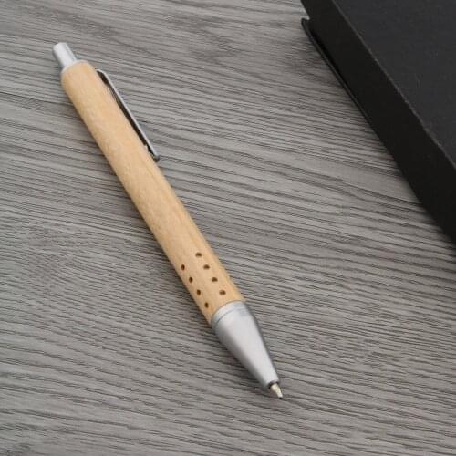 New Line silver piece Clip wood gift student 24 hole Ballpoint Pen
