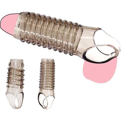 Silicone Penis Ring Vagina Masturbator Condom Ribbed Cock Ring Delayed Ejaculation Dildo Enhancer Adults Sex Toy For Adult Men