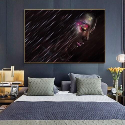 Modern Abstract Women Posters and Prints Wall Art Canvas Painting Make up Girl Pictures for Living Room Home Decor No Frame