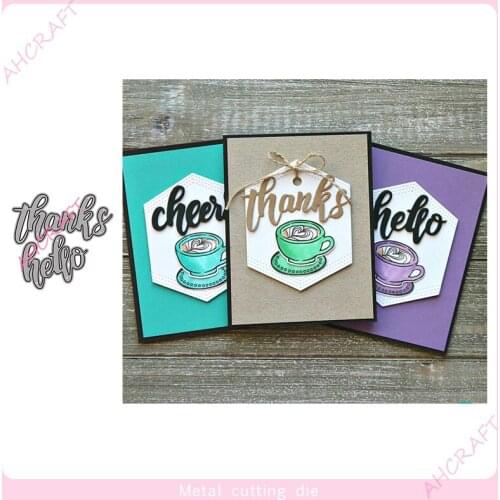 Thanks hello Metal Cutting Dies for DIY Scrapbooking Photo Album Decorative Embossing PaperCard Crafts Die2021