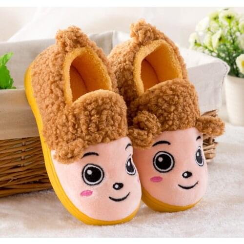 Children Slippers Boys Girls House Cotton Sheep Shoes Kids Slippers Indoor Baby Fur Warm Slippers Children Shoes