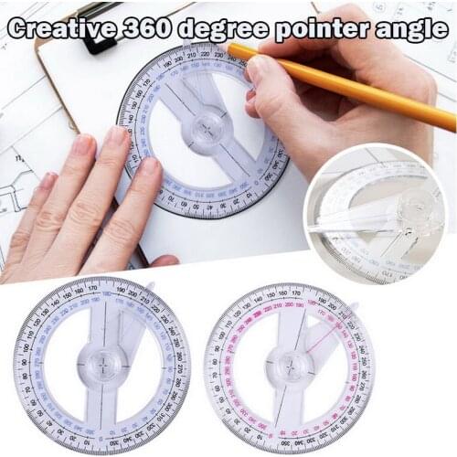 Angles Meter 360 Degree Pointer Ruler Multifunctional Angle Regulator Measuring Ruler Protractor Swing Arm Measurement Tool