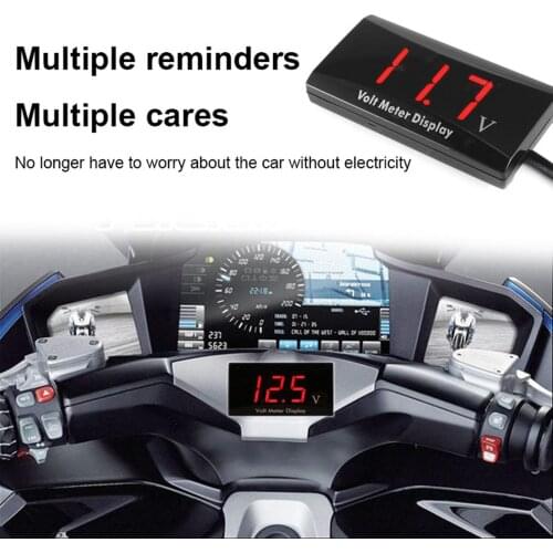 YLF1101 Universal Digital Display Voltage Monitor Voltmeter for Car/Motorcycle Motorcycle Accessory DC8V-16V