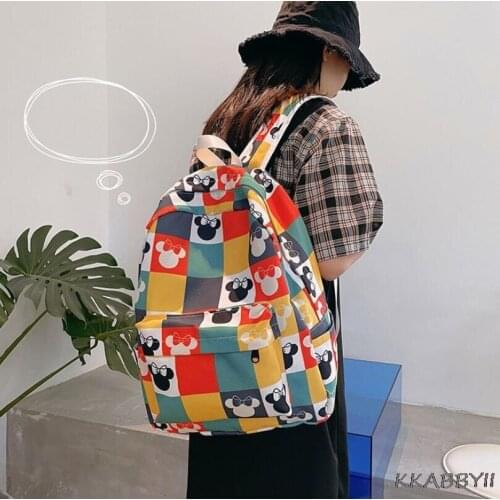 Disney Women Mickey Backpack Multifunctional Large Capacity Backpack Lady Durable Travel Bag Outdoor Mountaineering Bag